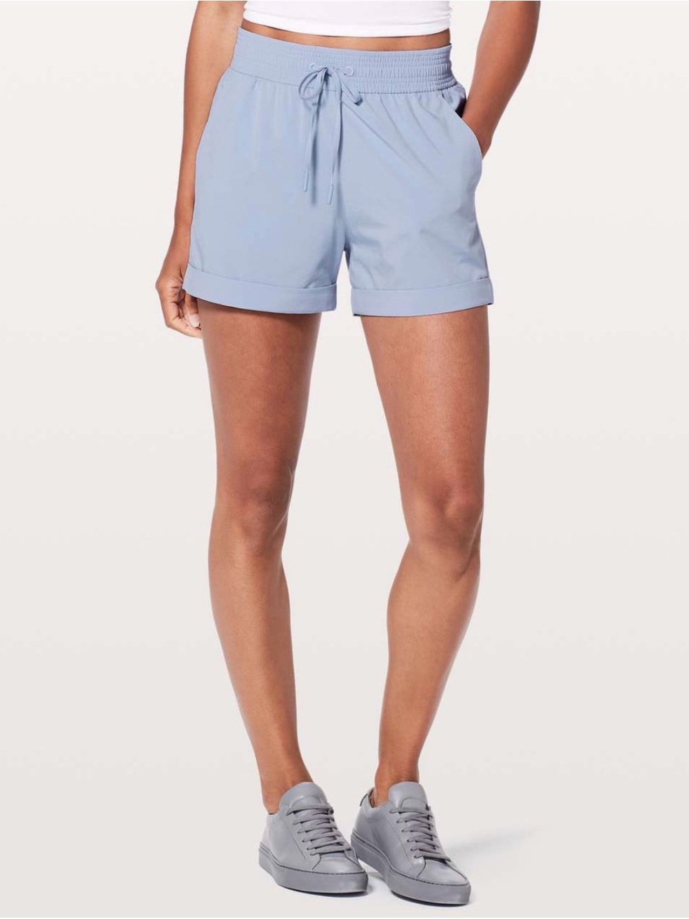 lululemon Light Blue Gray Athletic Women's Shorts